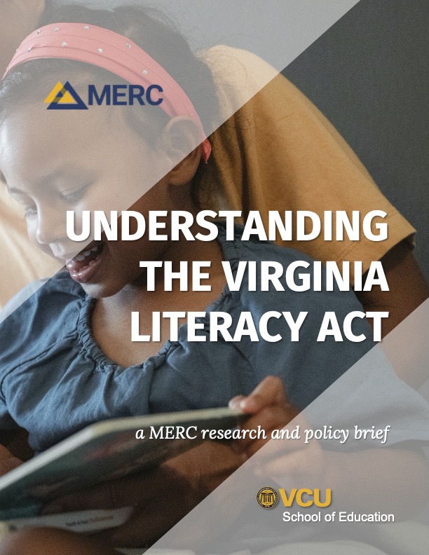A picture of a MERC research brief cover that reads Understanding the Virginia Literacy Act